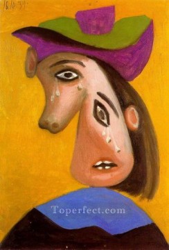 Abstracto famoso Painting - Tete de femme en pleurs 1939 Cubista